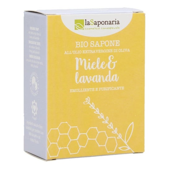 La Saponaria Jabón en Pastilla Miel y Lavanda 100 g