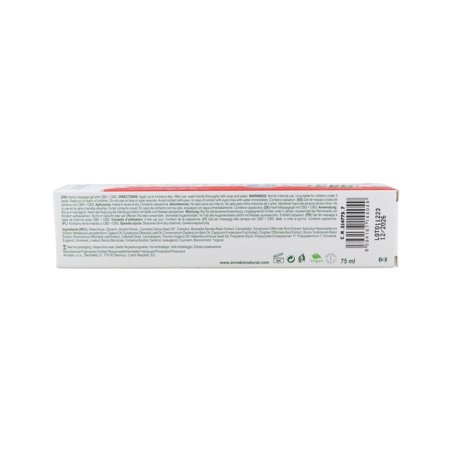 Annabis Activecann Gel Masaje Efecto Calor Cáñamo 75ml