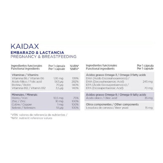 Kaidax Embarazo & Lactancia 60caps