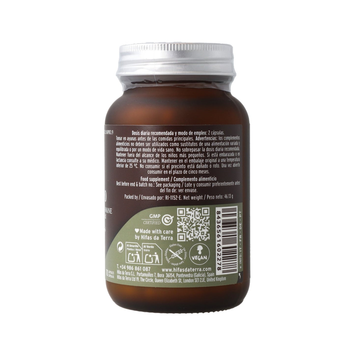 Hifas da Terra Mico-Leo Extracto de Melena de León 70caps