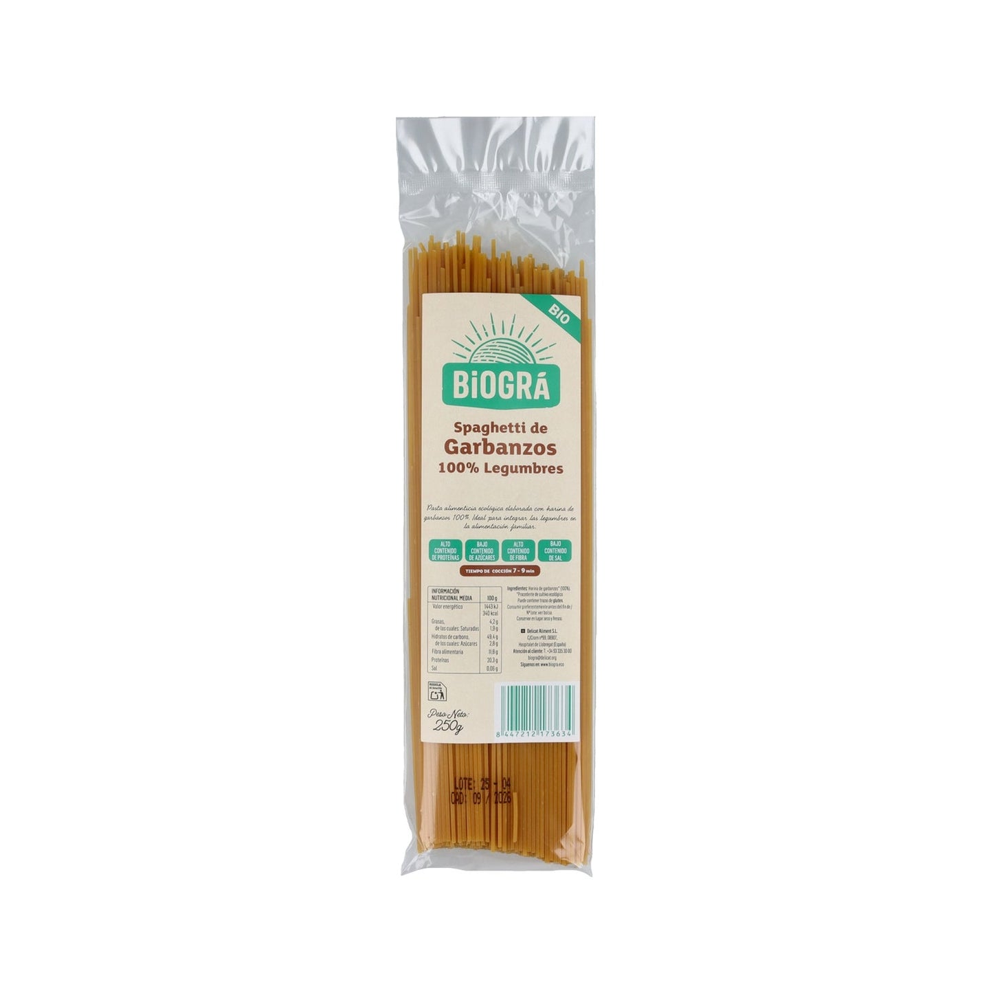 Biográ Espagueti Garbanzos Bio 250g