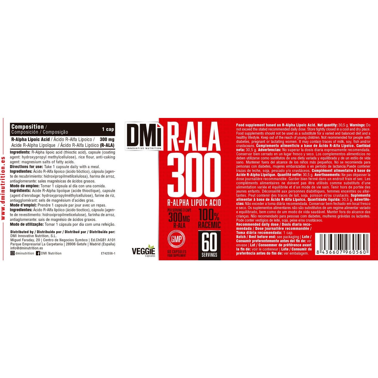 DMI Nutrition R-Ala 300 100% Racemic 60caps