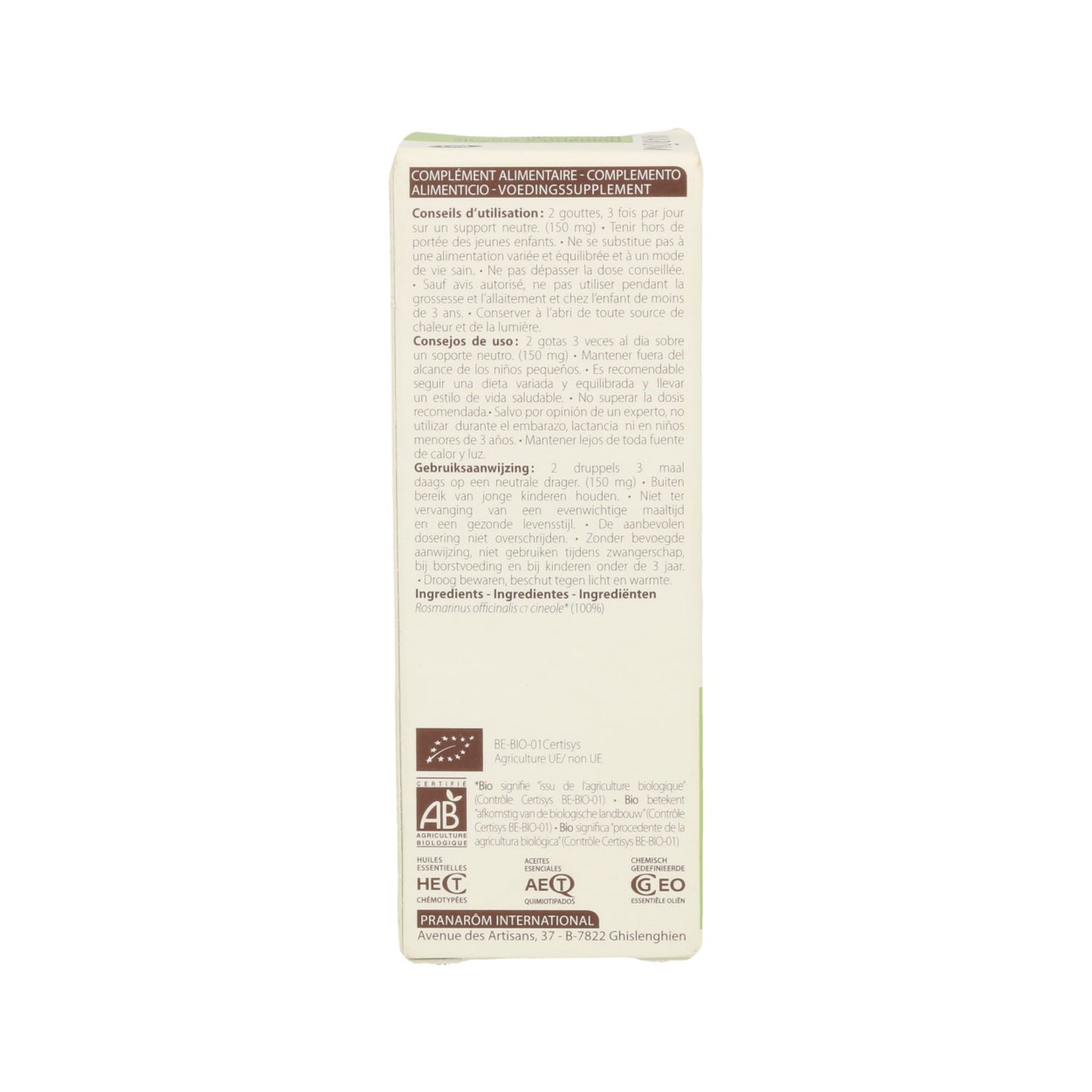 Pranarôm Aceite Esencial de Romero QT Cineol BIO 10ml