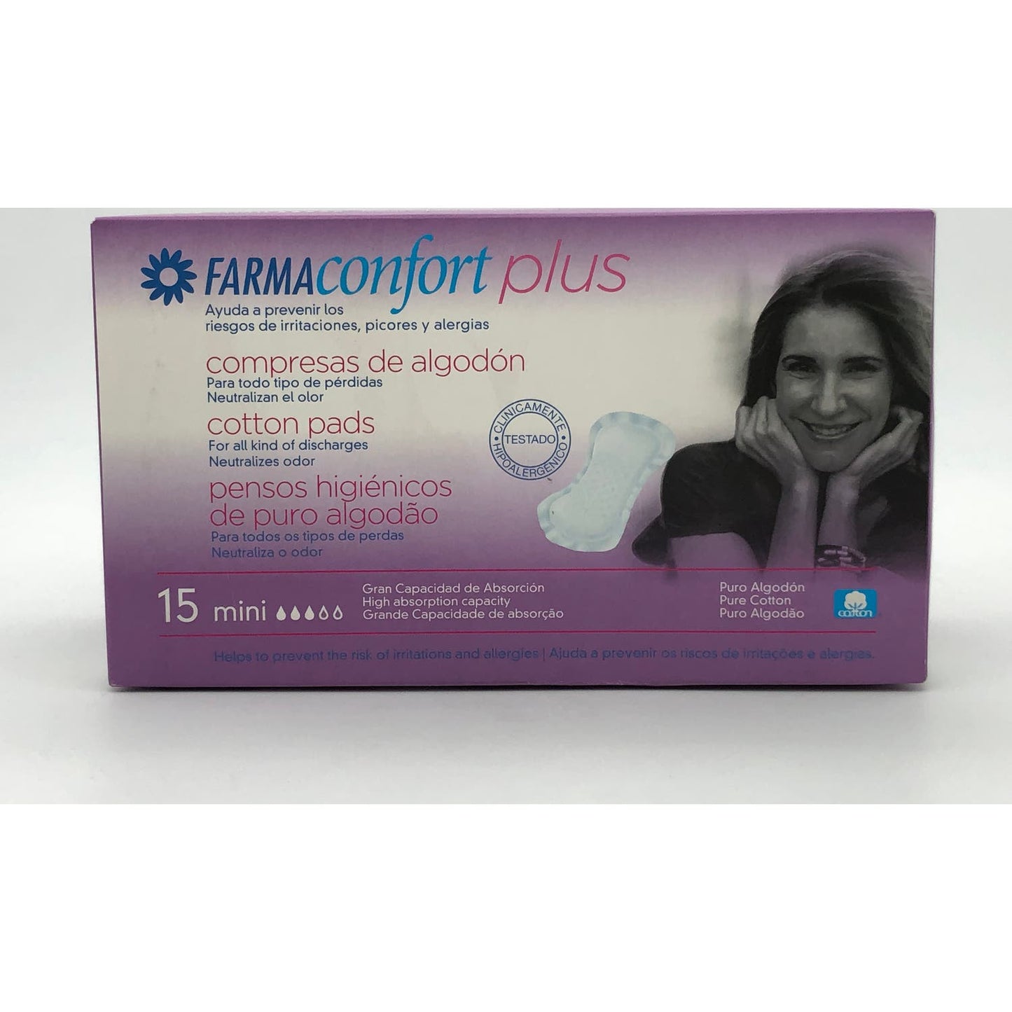 Farmaconfort Plus compresas mini algodón 15uds