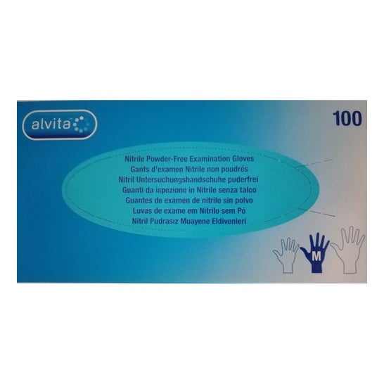 Alvita Guantes Nitrilo Talla M 100uds