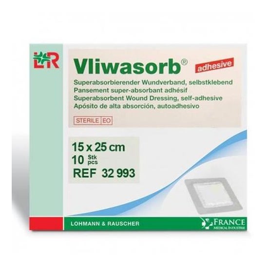 Vliwasorb Apósito Super Absorbente 15x25 cm 10 uds