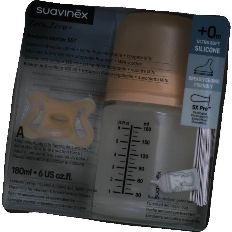 Suavinex Zero Zero Pack Inicial Recién Nacido Chupete + Biberón 180ml