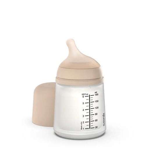 Suavinex Biberón Anticólico T Silicon +0M 180ml S Light Sand 1ud