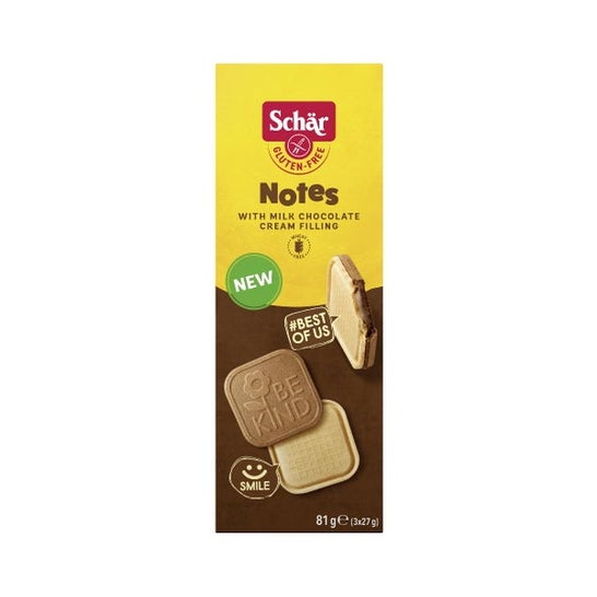 Schar Notes Galletas Relleno Chocolate Leche Sin Gluten 81 g