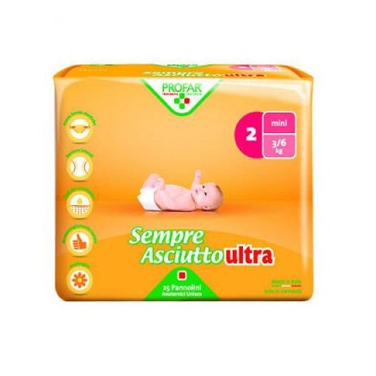 Profar Sempre Asciutto Ultra Mini Talla 2 3/6kg 25uds