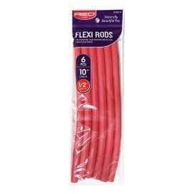 Red By Kiss Flexi Rods 10" 1/2" Red Flexible Rollers 6 uds