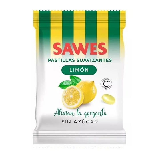 Sawes Pastillas balsámicas sin azúcar sabor Limón con Vitamina C en bolsa 50g