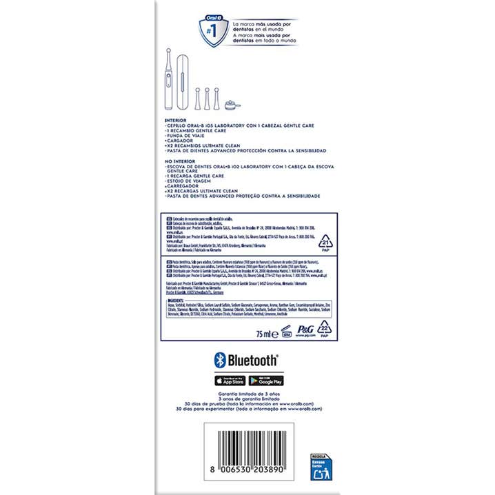 Oral-B Pack Io5 Laboratory 2 Cepillos + Recambios + Pasta