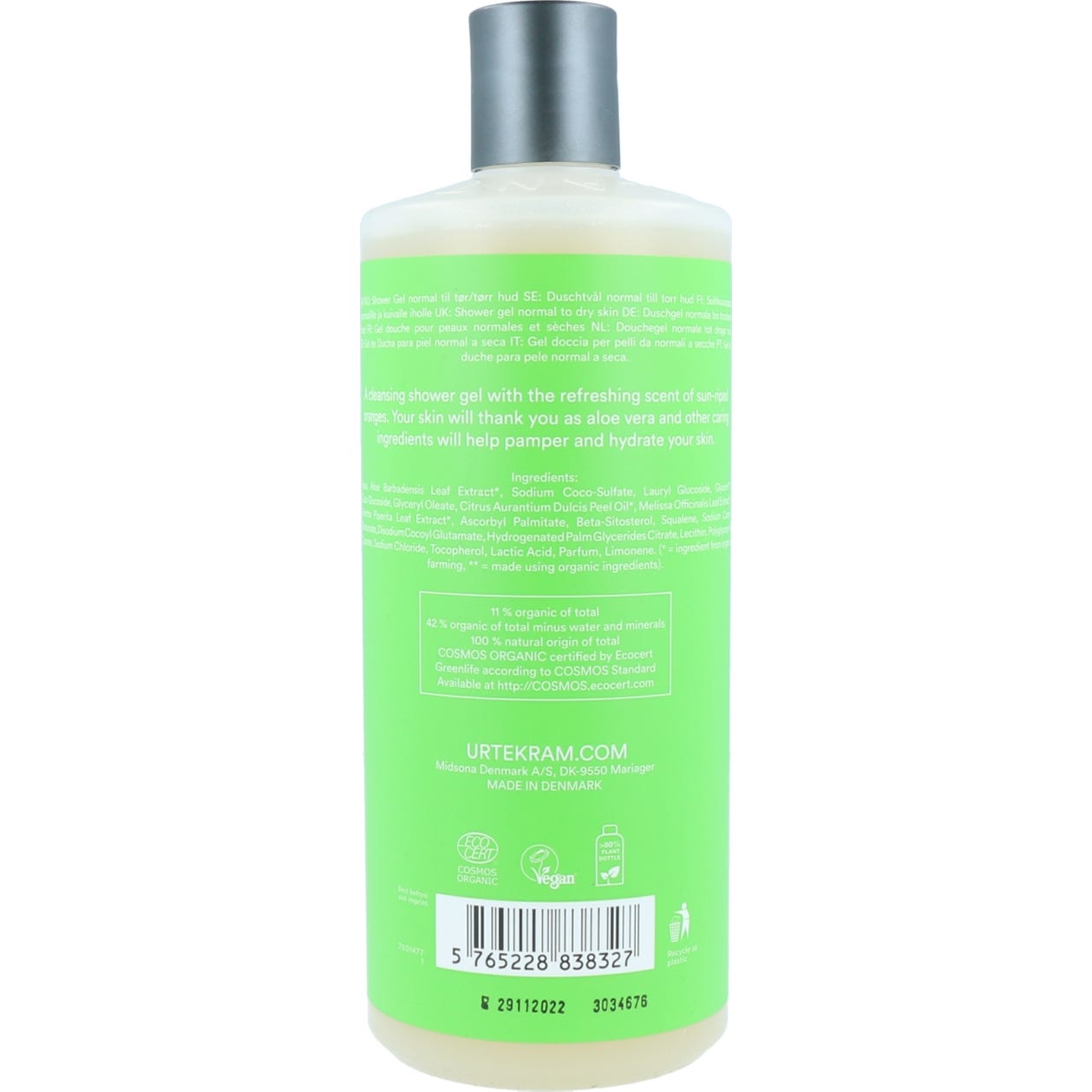 Urtekram Gel de Baño Aloe Vera 500ml