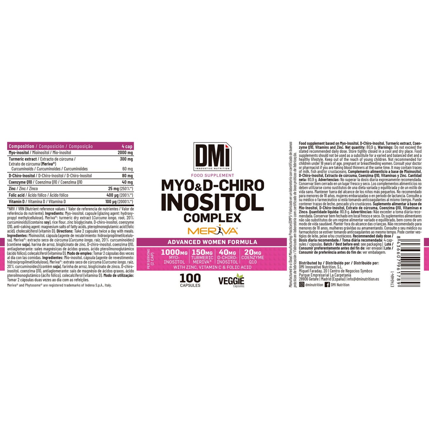 DMI Nutrition Myo & D-Chiro Inositol Complex 100caps