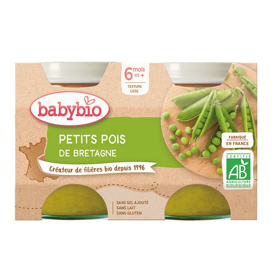 Babybio Petit Pots Petits Pois de Bretagne 2x130g
