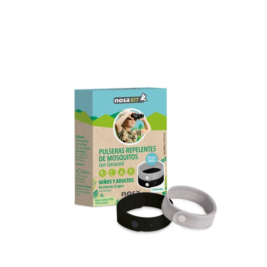 Nosa Kit Pulseras Repelentes Click Negro Gris 2uds