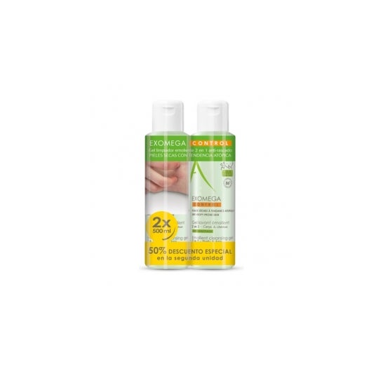 A-Derma Exomega Control Gel Limpiador Emoliente 2en1 2x500ml