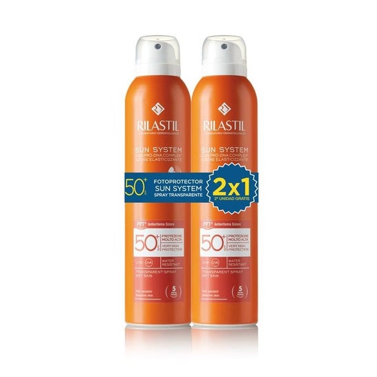 Rilastil Sun System Spray Solar Corporal Transparente SPF50+ 2x200ml