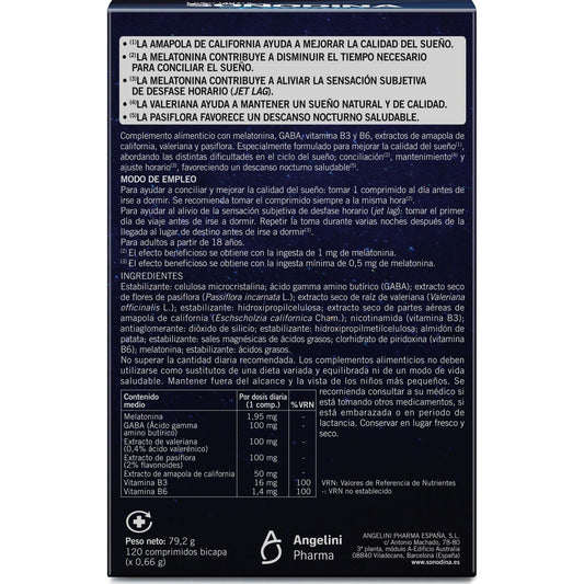Angelini Soñodina Melatonina Bicapa Sueño 120caps