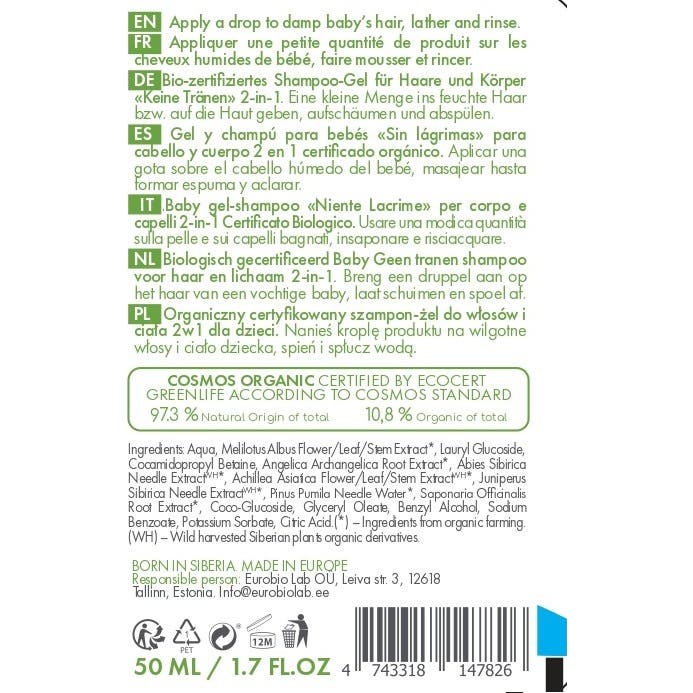 Natura Siberica Gel y Champú Para Bebés 50ml