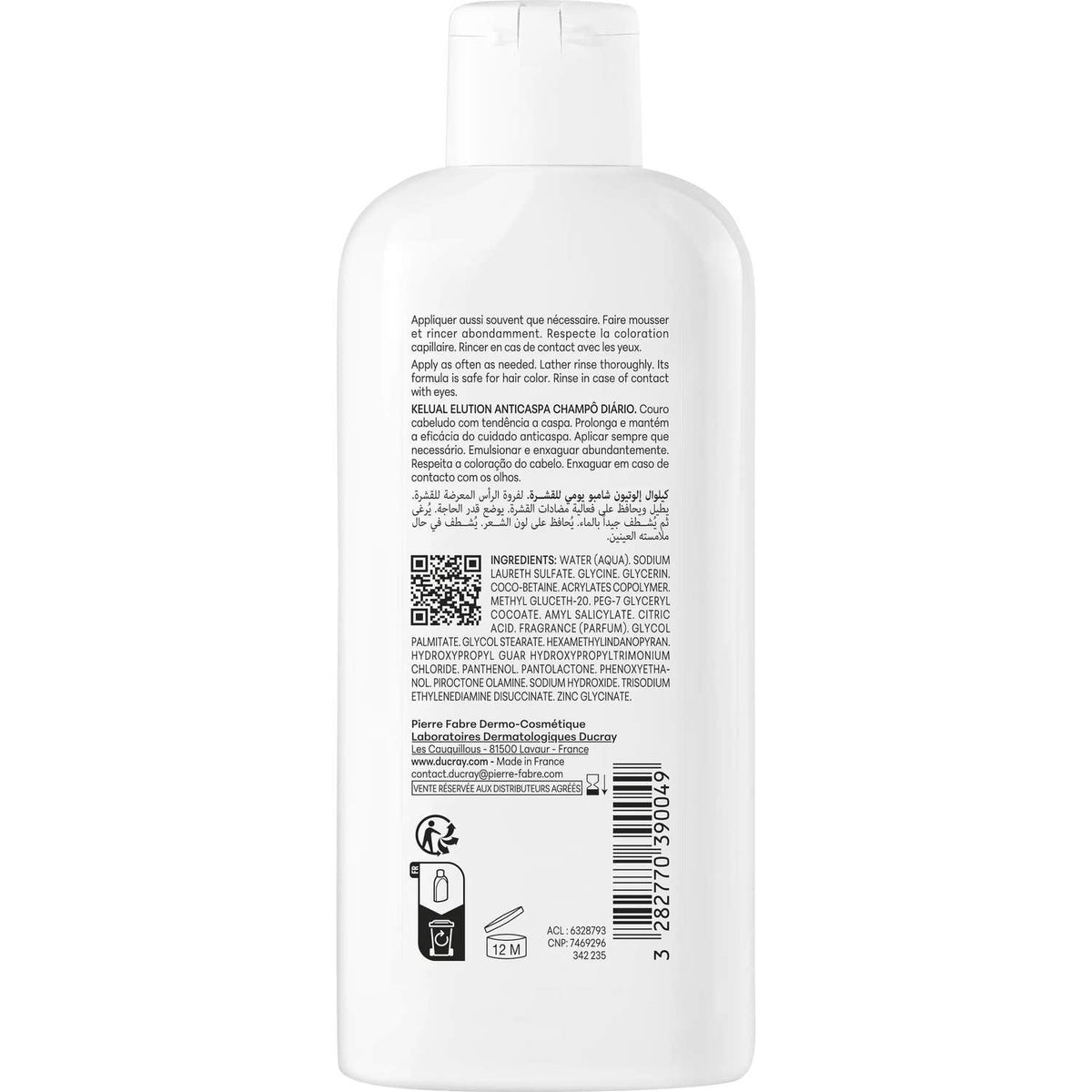 Ducray Kelual Elution Champú Suave Reequilibrante 200ml