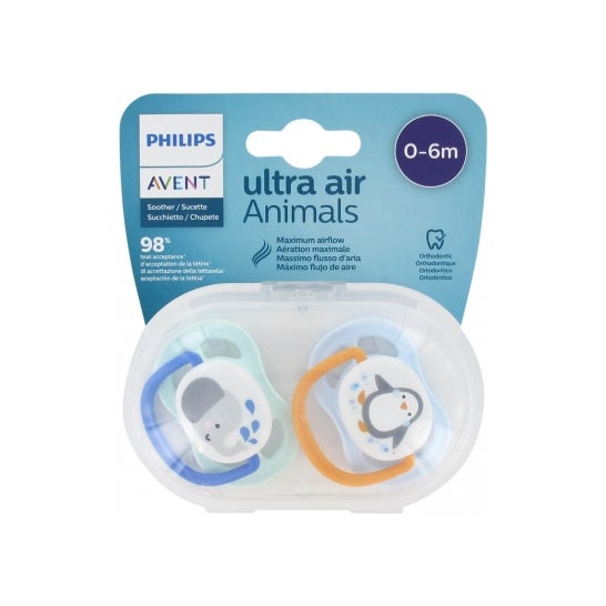 Avent Pack Chupetes Ultra Air Animals 0-6m 2uds