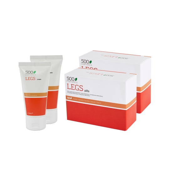 500 Cosmetics Piernas Duplo para Varices 60 caps + Crema 75 ml Pack