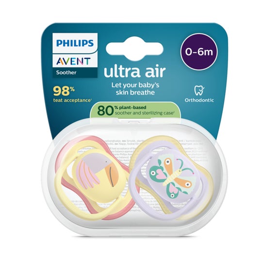 Philips Avent Ultra Air Chupete Tucán Mariposa 0-6M 2uds