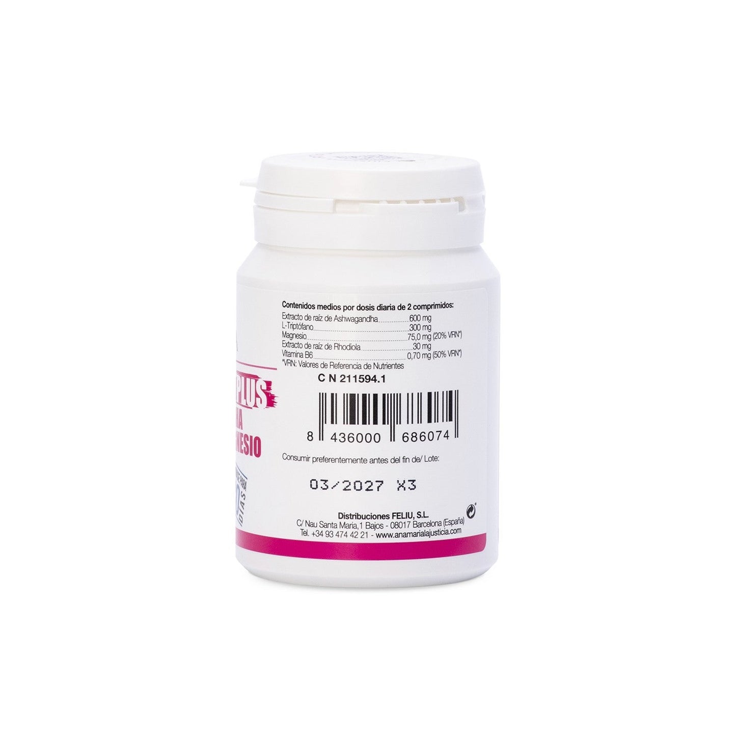 Ana Maria Lajusticia Triptófano Plus con Ashwagandha + Rhodiola y Magnesio 60comp