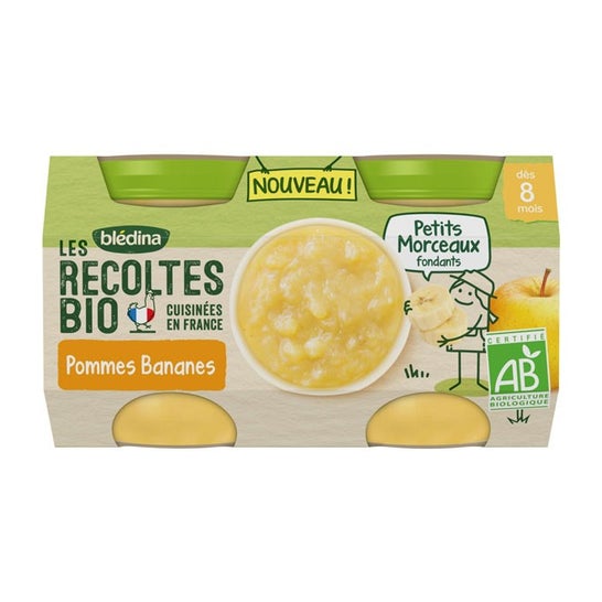 Blédina Les Récoltes Bio Compota Manzana 2x130g