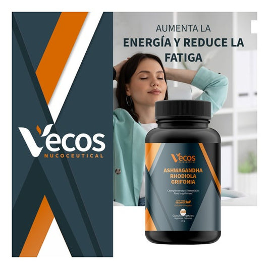 Vecos Nucoceuticals Extracto de Ashwagandha y Rhodiola 100 caps