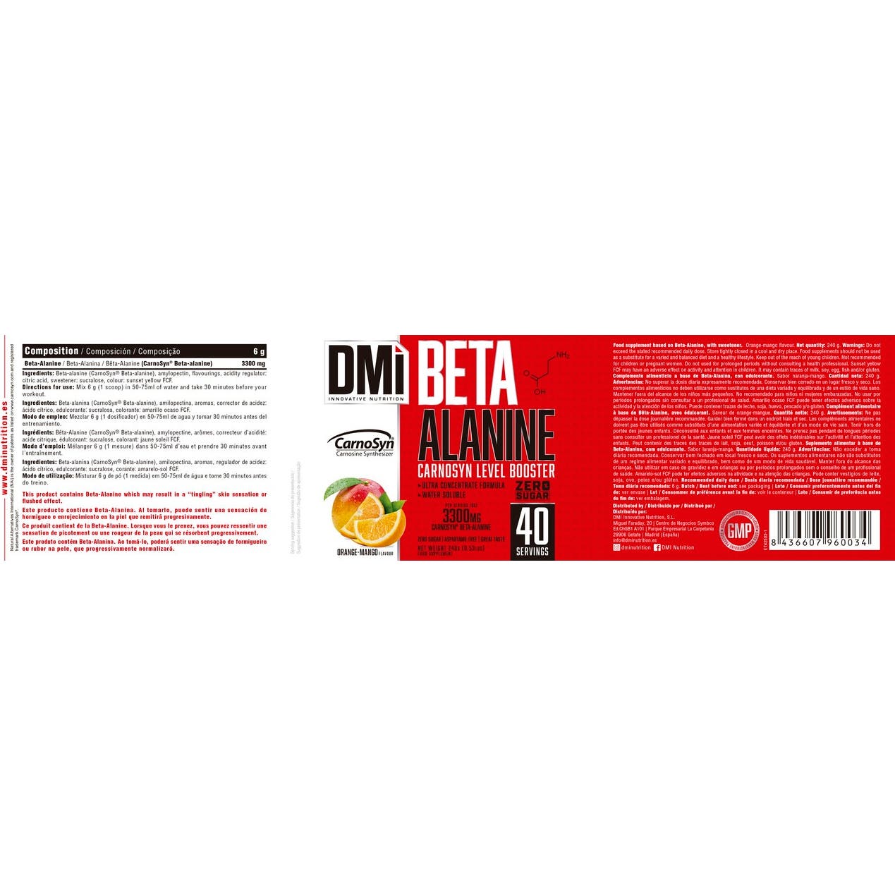 DMI Nutrition Beta-Alanine Carnosyn® Orange Mango 240g