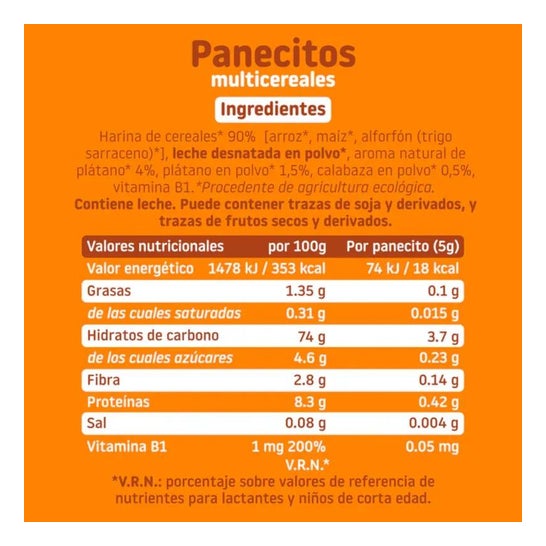 Smileat Panecitos Ecológicos Multicereales con Plátano y Calabaza 60g