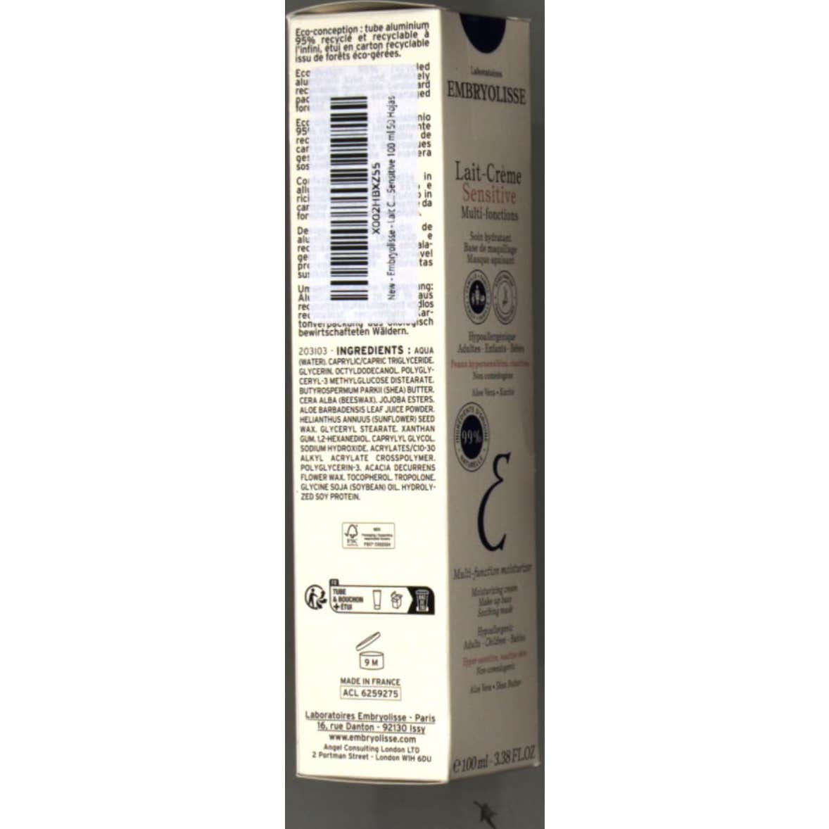 Embryolisse Lait Créme Sensitive 100ml