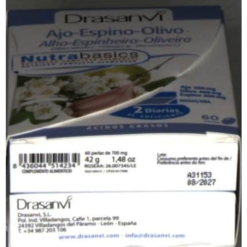 Drasanvi Ajo Espino Olivo 60 perlas
