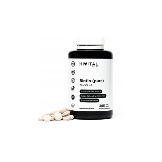 Hivital Foods Biotina 10.000 µg (Vitamina B7) 365comp
