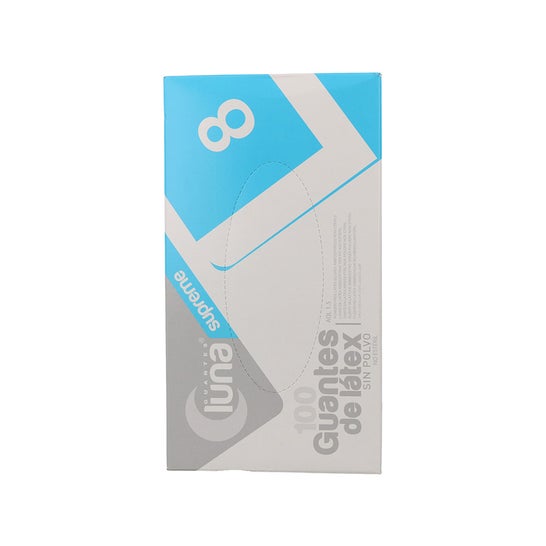 Omare Luna Guantes Látex Blanco sin Polvo Talla L 100 uds