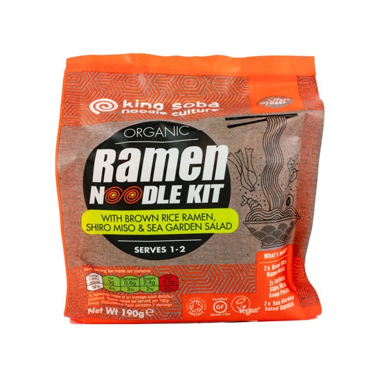 King Soba Kit Noodles Ramen Arroz Integral Miso Algas Bio 190g