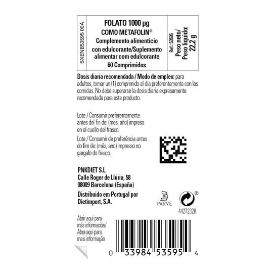 Solgar Folato como Metafolin 1000mcg 60comp