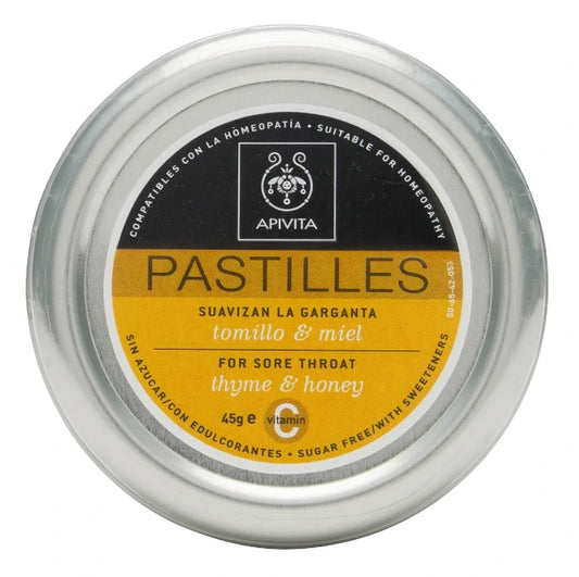 Apivita pastillas tomillo y miel sin azúcar 45g