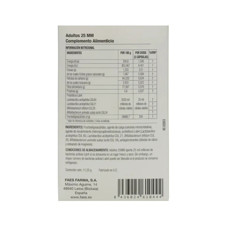 ProFaes4 Probioticos Adultos 25mm 30 caps