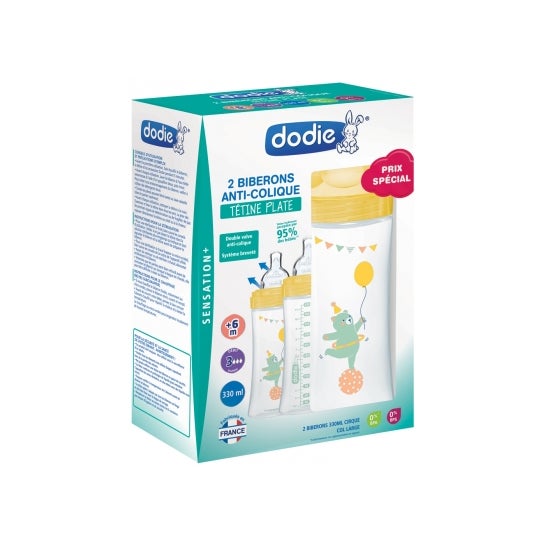 Dodie Sensation Biberón Tetina Plana +6m Circo 2x330ml