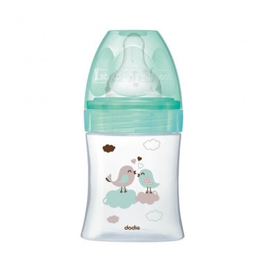 Dodie Biberón anticólico vidrio 0-6m verde 150 ml