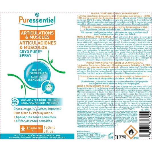 Puressentiel Spray Cryo Pure Articulaciones y Músculos 150ml