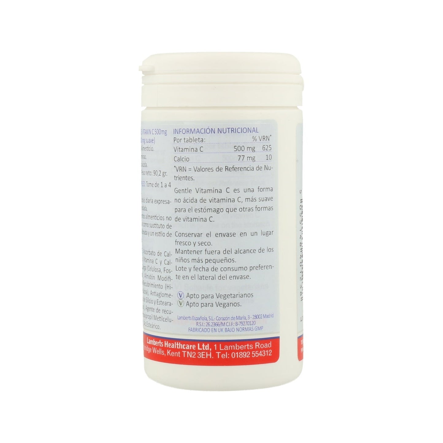 Lamberts Gentle Vitamina C 500mg 100 Comprimidos
