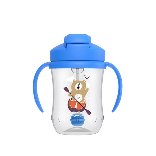 Dr Brown's Mi Primer Vaso con Pajita Oso Azul +6m 270ml