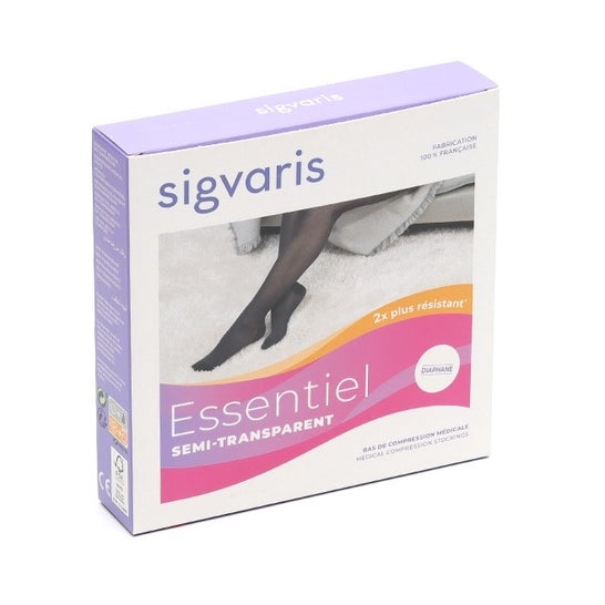 Sigvaris 2 Essential Pantimedia Semi Transparent Negro MN 1 ud