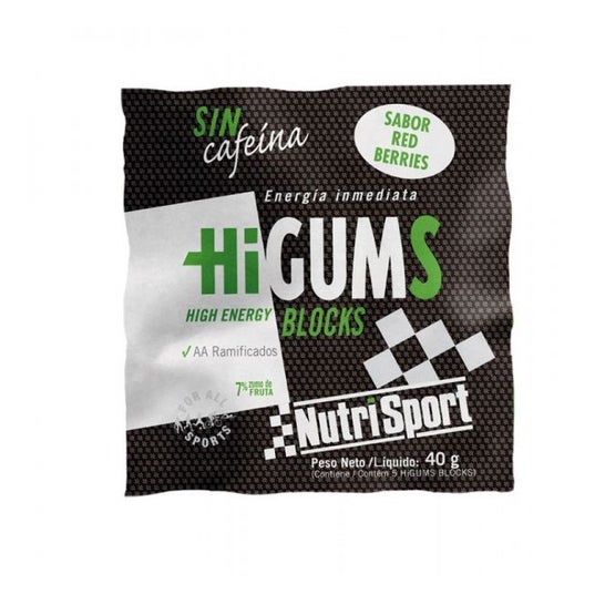 Nutrisport Higums sin Cafeína Red Berries 20 Sobres
