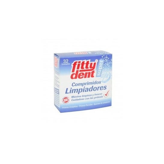 Fittydent super limpieza prótesis dental 32 comp